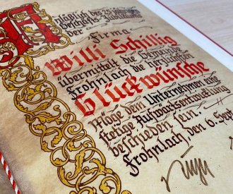 Cartificate for the 25th anniversary of the company